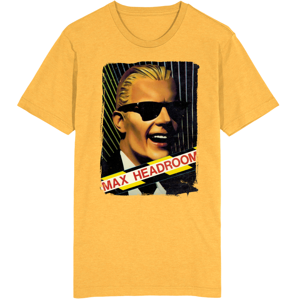 Max Headroom 80s Tv Series Show Worn Look Vintage Unisex Unisex Soft Cotton Tee T Shirt