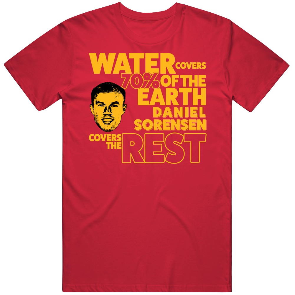 Water Covers 70 Percent Daniel Sorensen Covers The Rest Kansas City Defense Football Unisex Soft Cotton Tee T Shirt Water Covers 70 Percent Daniel Sorensen Covers The Rest Kansas City Defense Football Unisex Soft Cotton Tee T Shirt