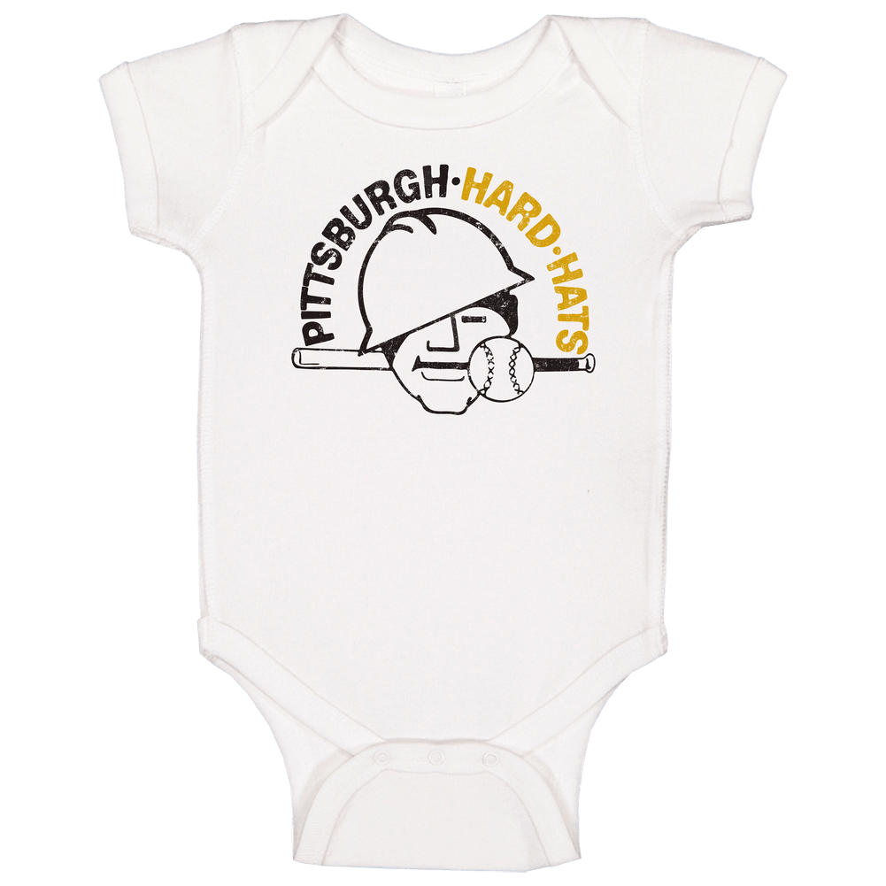 Pittsburgh Hardhats Professional Softball League Retro Team Logo Unisex Soft Cotton Tee Baby One Piece Pittsburgh Hardhats Professional Softball League Retro Team Logo Unisex Soft Cotton Tee Baby One Piece