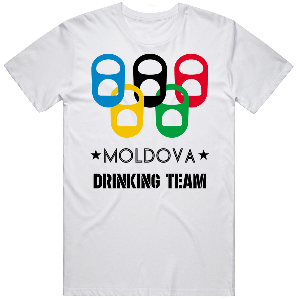 Moldova Drinking Team Olympic Ring Beer Tab Games Unisex Soft Cotton Tee T Shirt Moldova Drinking Team Olympic Ring Beer Tab Games Unisex Soft Cotton Tee T Shirt