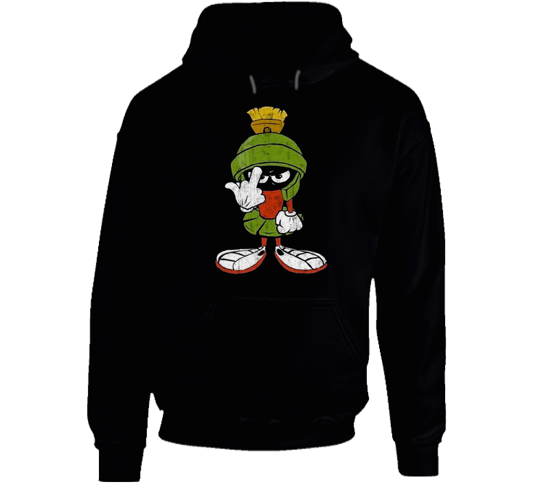Marvin The Martian Middle Finger Flipping The Bird Looney Toons Worn Look Unisex Soft Cotton Tee Hoodie Marvin The Martian Middle Finger Flipping The Bird Looney Toons Worn Look Unisex Soft Cotton Tee Hoodie