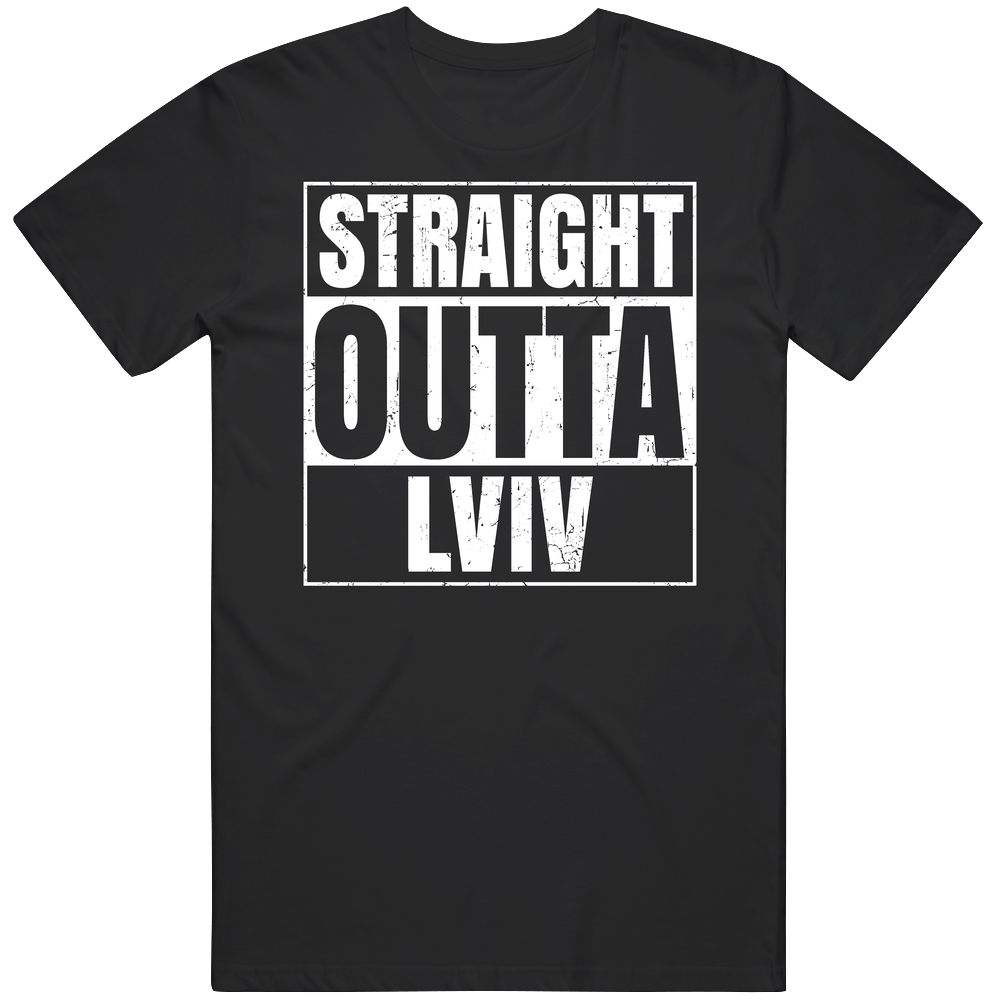 Straight Outta Lviv Ukraine Compton Parody Grunge City Unisex Soft Cotton Tee T Shirt