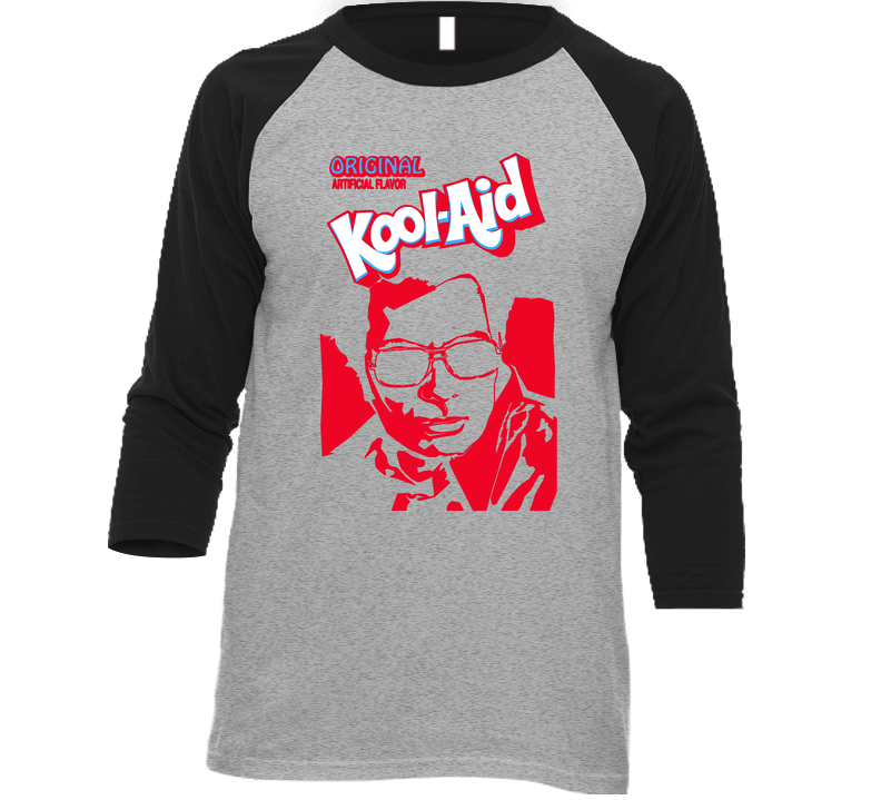 Koolaid Man Jim Jones Jonestown Socialist Cult Raglan Unisex Soft Cotton Tee Raglan 3/4 Sleeve Shirt