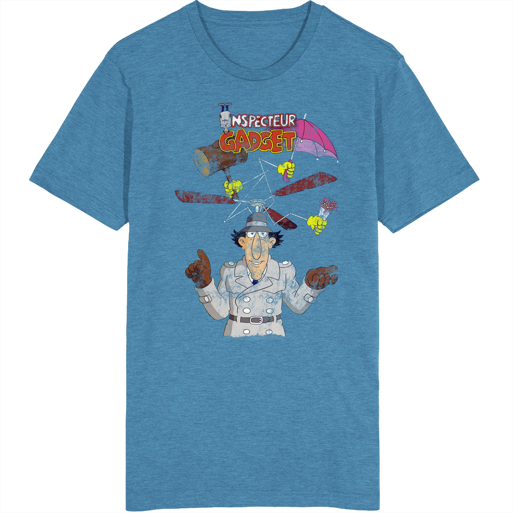 Inspector Gadget 80s Tv Series Show Worn Look Vintage Unisex Unisex Soft Cotton Tee T Shirt