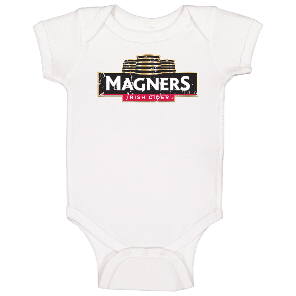 Magners Logo Popular Irish Cider Alcohol Beverage Drink Fan Gift Unisex Soft Cotton Tee Baby One Piece