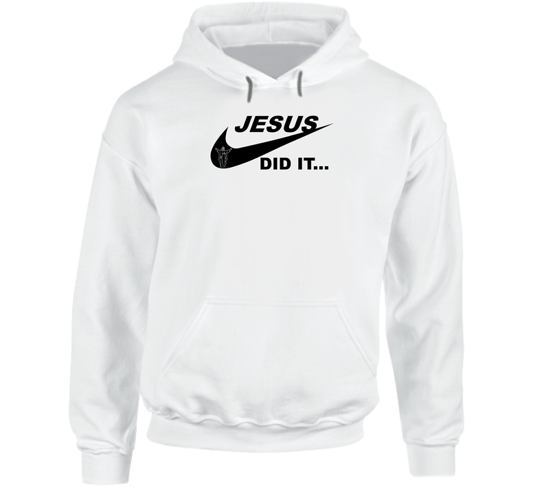 Jesus Did It Nike Parody Believer Unisex Soft Cotton Tee Hoodie