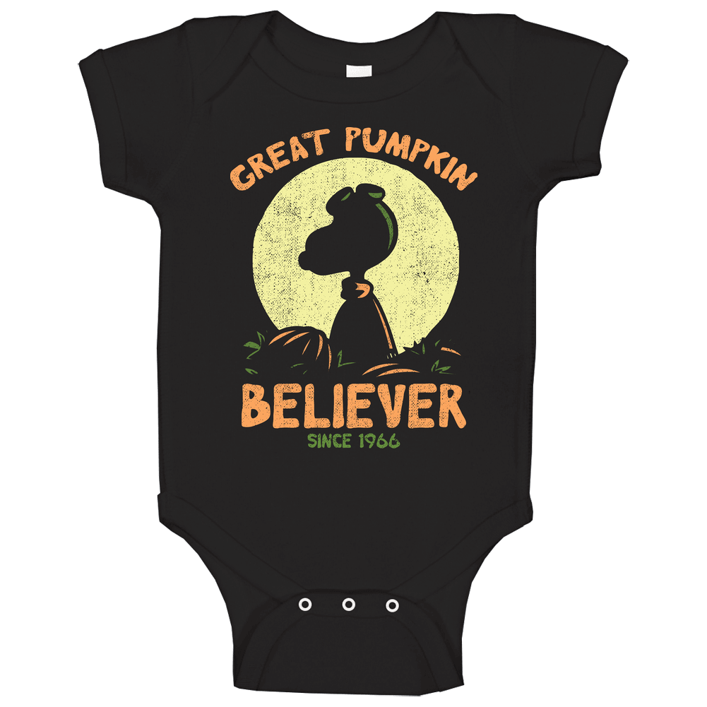 Great Pumpkin Believer Since 1966 Charlie Brown Snoopy Halloween Unisex Soft Cotton Tee Baby One Piece Great Pumpkin Believer Since 1966 Charlie Brown Snoopy Halloween Unisex Soft Cotton Tee Baby One Piece