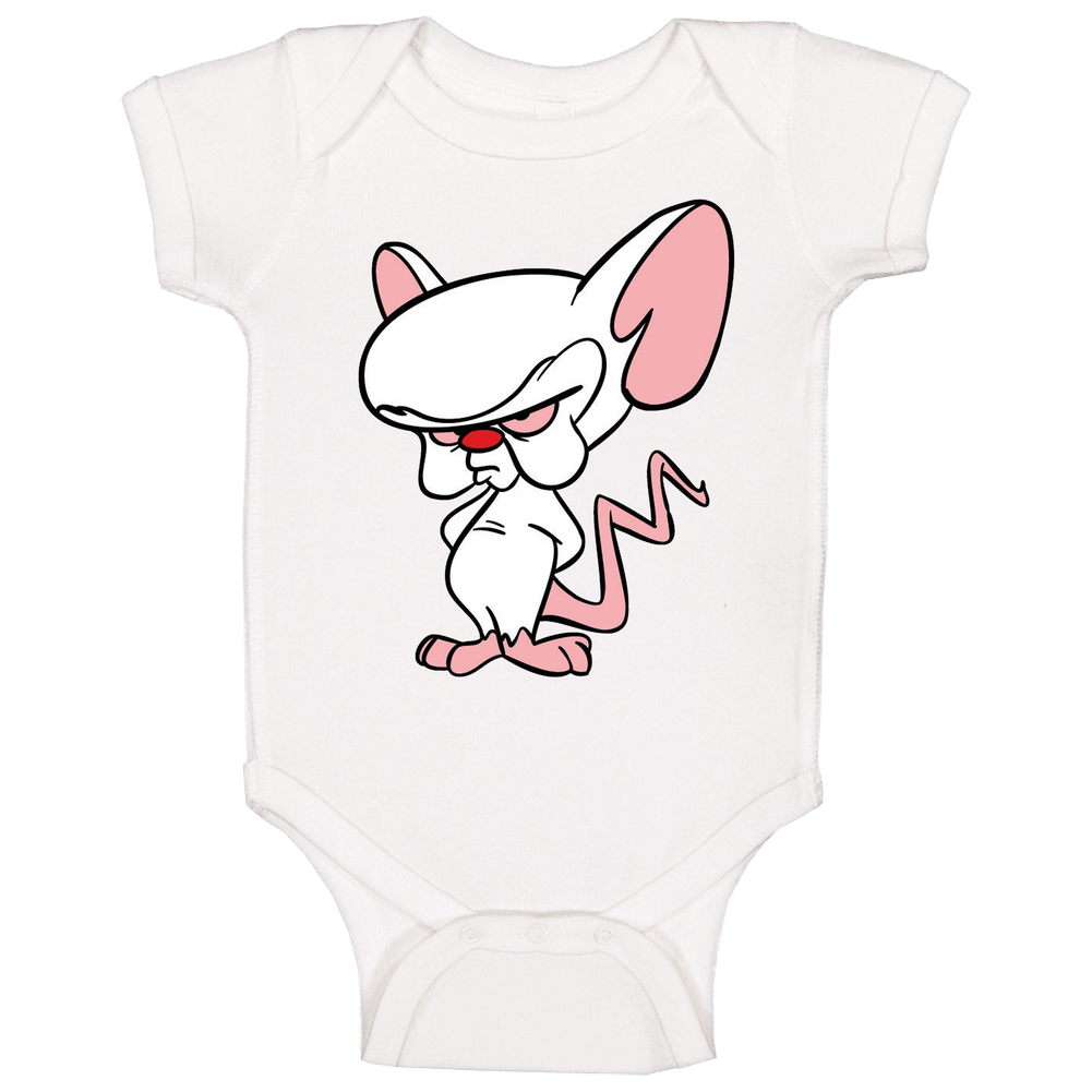 Pinky And The Brain Vintage Tv Funny Cartoon Character Fan Unisex Soft Cotton Tee Baby One Piece