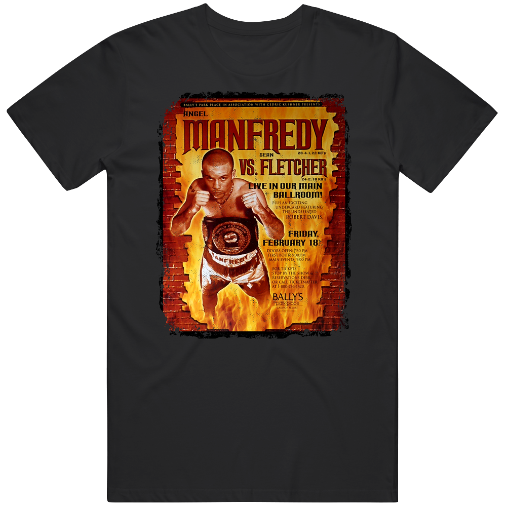 Angel Manfredy Vs Sean Fletcher Boxing Fight Card Boxer Unisex Soft Cotton Tee T Shirt Angel Manfredy Vs Sean Fletcher Boxing Fight Card Boxer Unisex Soft Cotton Tee T Shirt