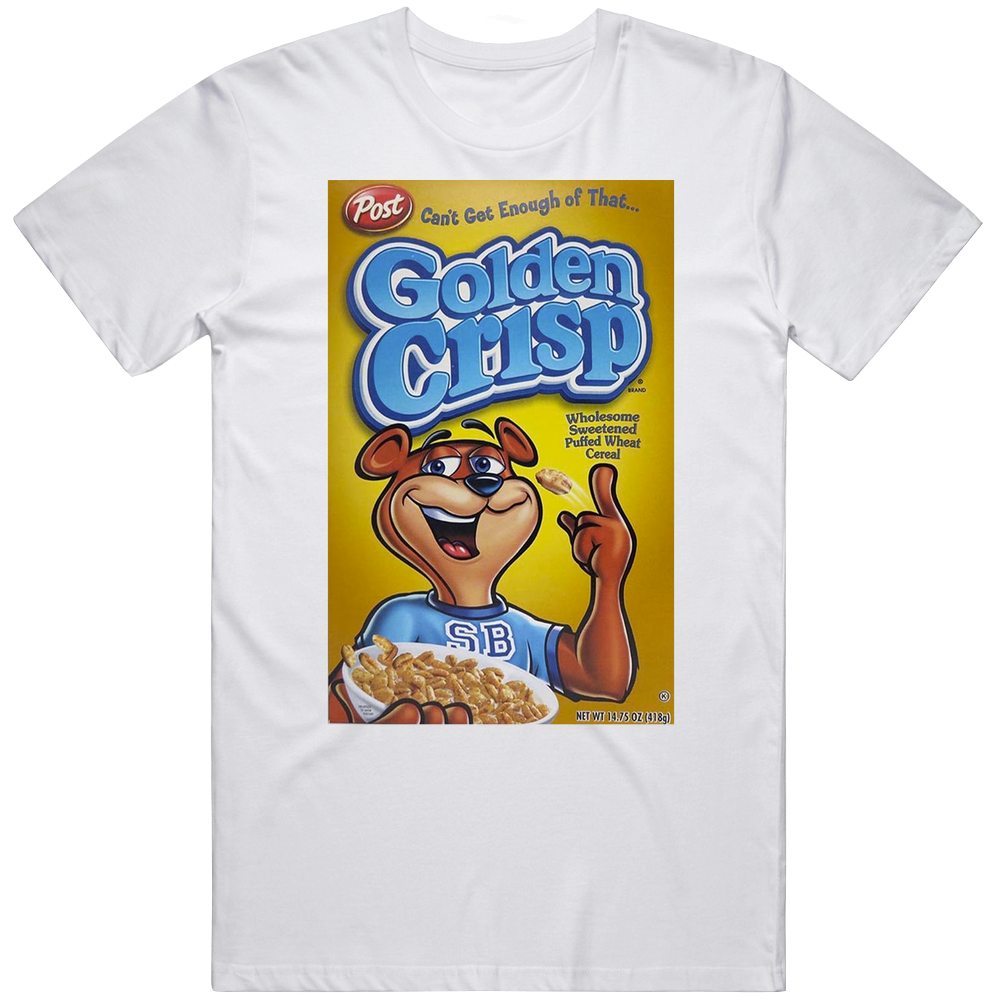 Golden Crisp Box Greatest Cereal Of All Time Breakfast Fan Foodie Unisex Soft Cotton Tee T Shirt