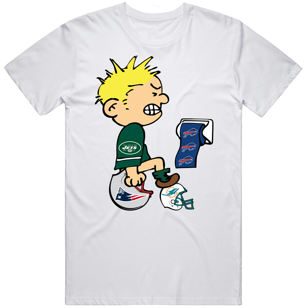 New York Nyj Football Shit On Afc East Division Helmets Funny Fan Unisex Soft Cotton Tee T Shirt