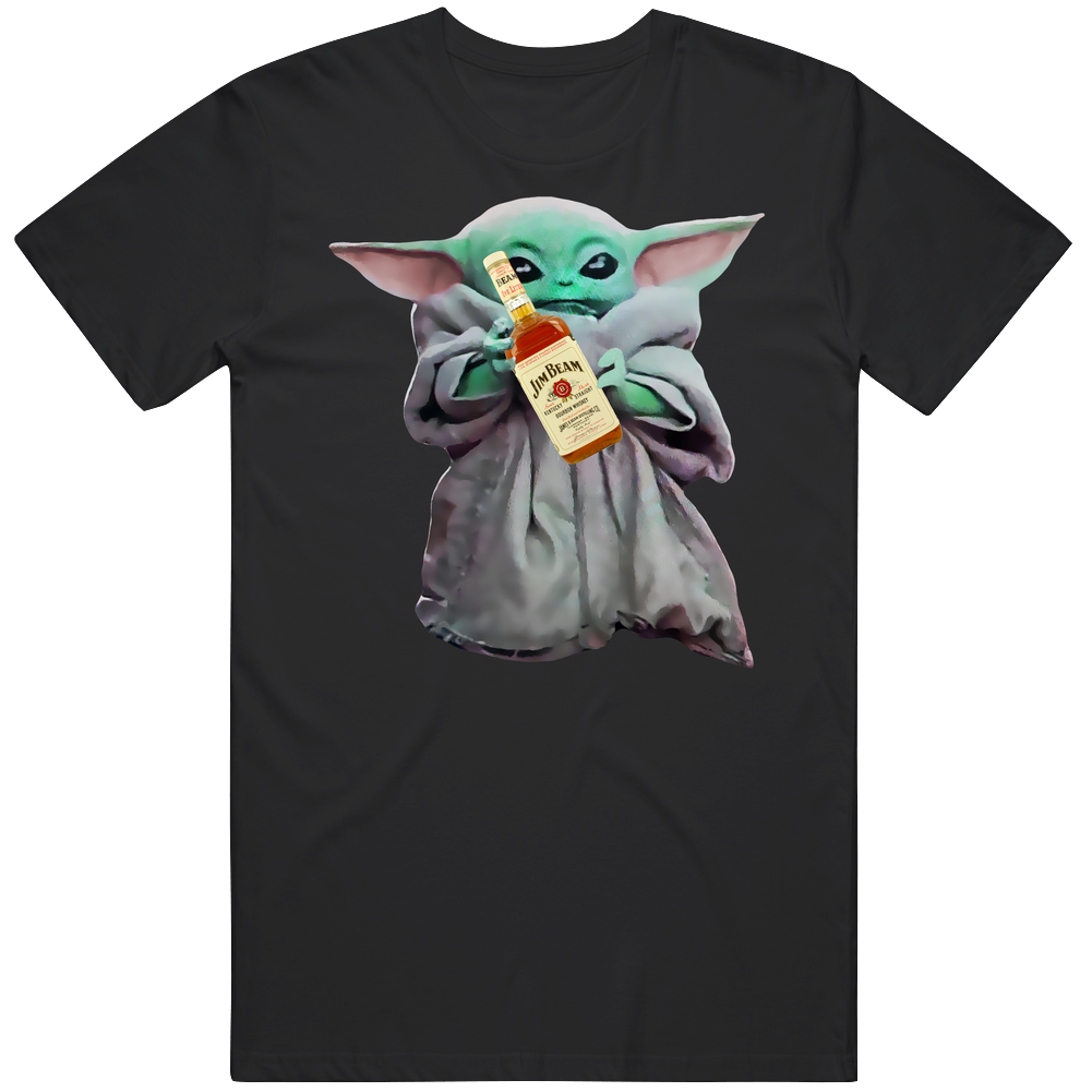 Baby Yoda The Child Mandalorian Jim Beam Bourbon Alcohol Drink Unisex Soft Cotton Tee T Shirt Baby Yoda The Child Mandalorian Jim Beam Bourbon Alcohol Drink Unisex Soft Cotton Tee T Shirt