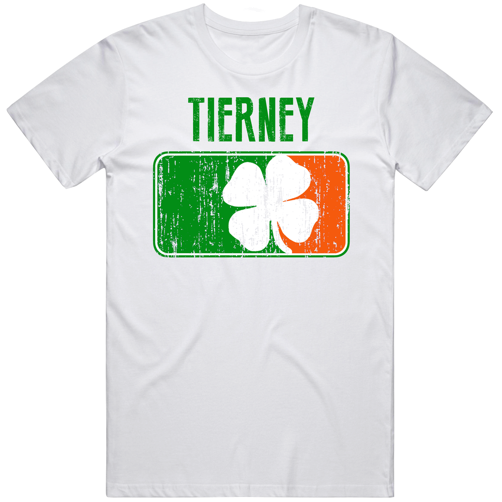 Tierney Distressed Ireland Irish Family Custom St Patricks Day Flag Unisex Soft Cotton Tee T Shirt Tierney Distressed Ireland Irish Family Custom St Patricks Day Flag Unisex Soft Cotton Tee T Shirt