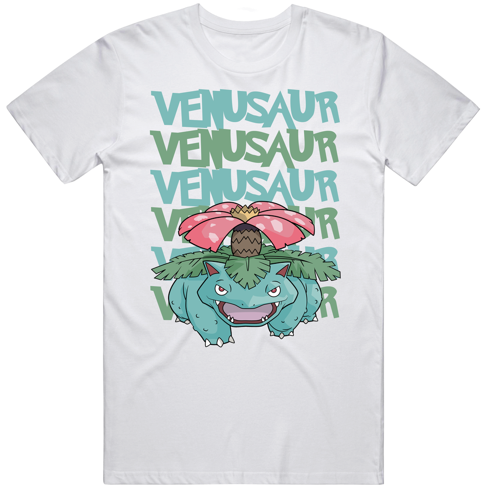 Venusaur Pokemon Love Heart Video Game Cartoon Fan Unisex Soft Cotton Tee T Shirt