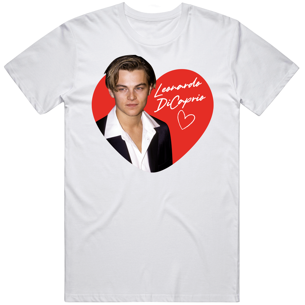 Leonardo Dicaprio 90s Movie Tv Stars Heartthrob Fan Unisex Soft Cotton Tee T Shirt Leonardo Dicaprio 90s Movie Tv Stars Heartthrob Fan Unisex Soft Cotton Tee T Shirt