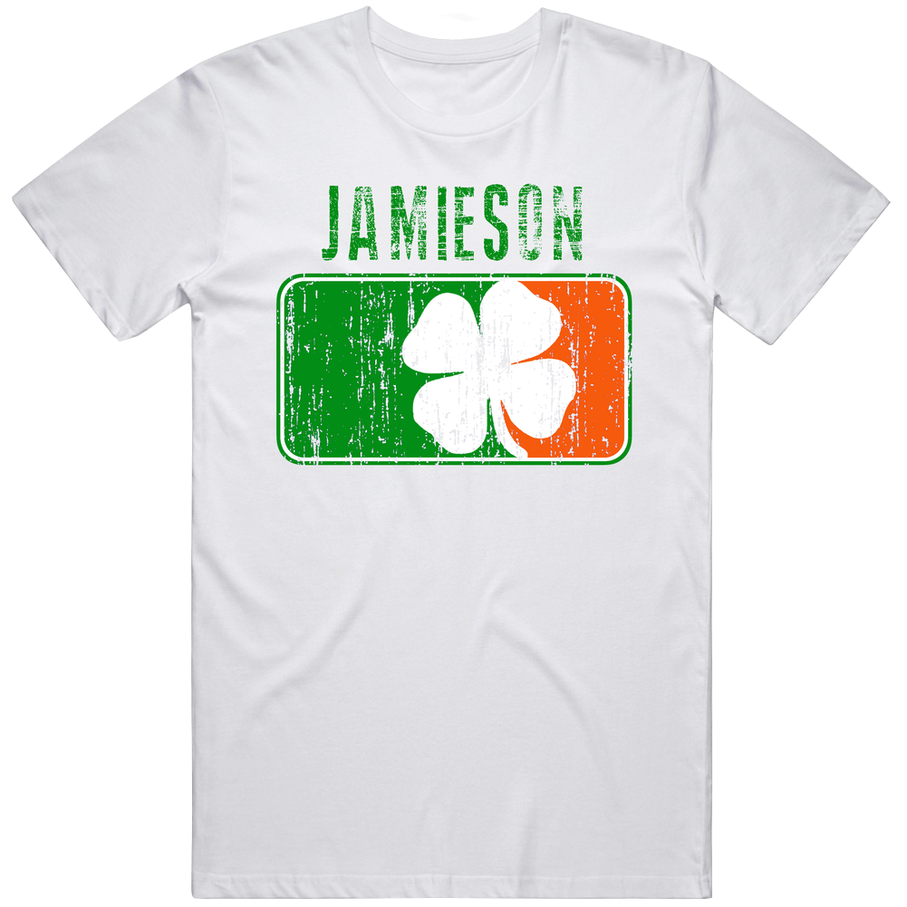 Jamieson Distressed St Patricks Day Last Name Unisex Soft Cotton Tee T Shirt Jamieson Distressed St Patricks Day Last Name Unisex Soft Cotton Tee T Shirt