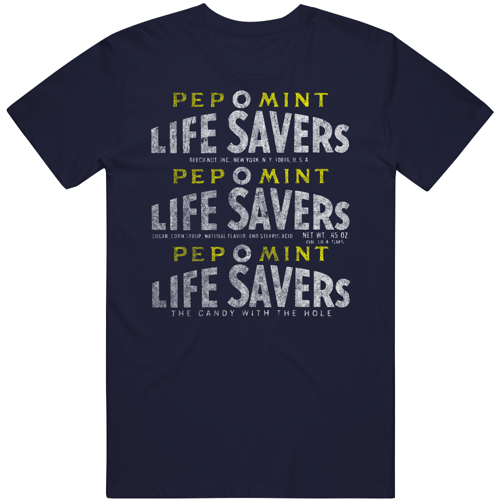 Pep O Mint Life Savers Candy Retro Look Unisex Soft Cotton Tee T Shirt