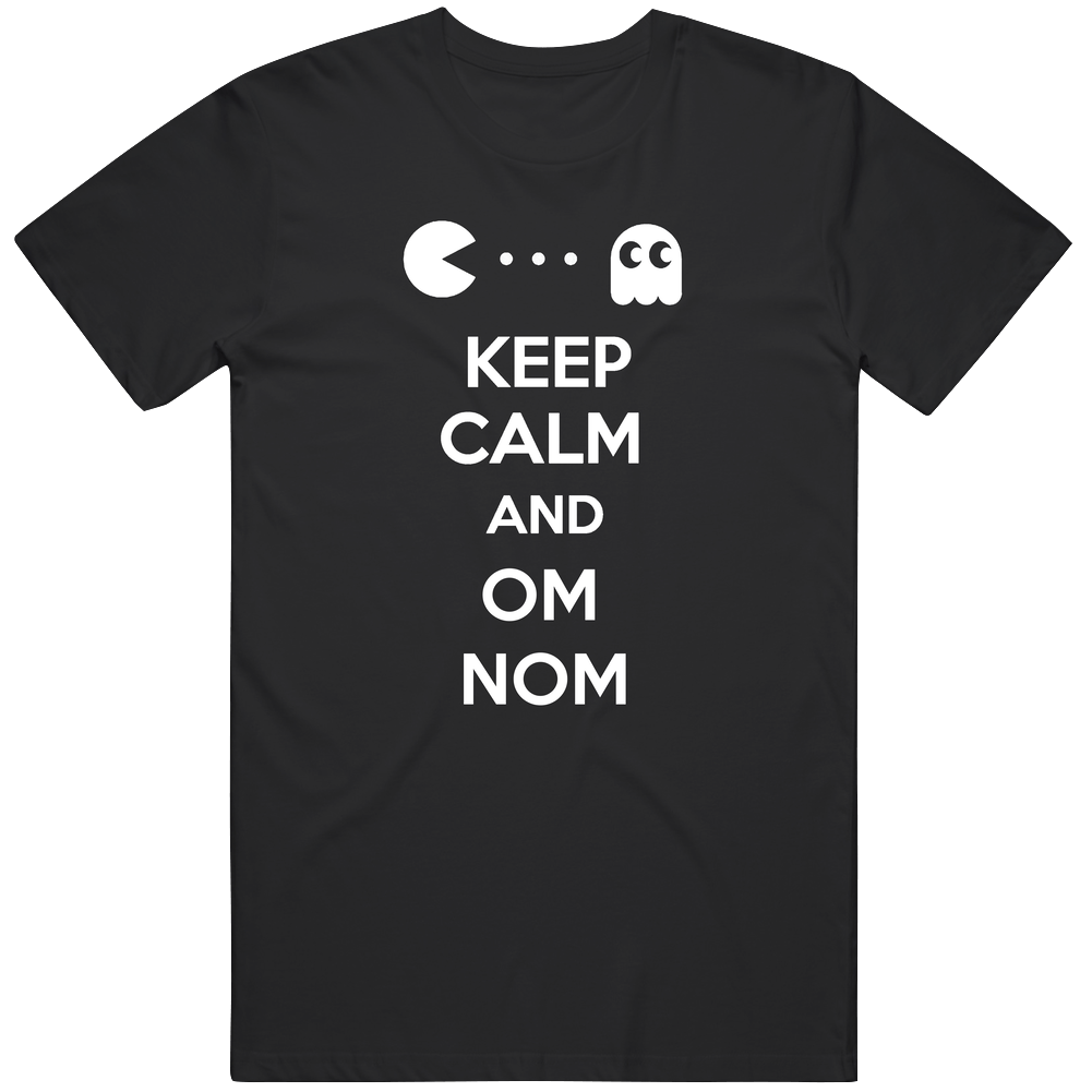 Keep Calm And Om Nom Pacman  Fan Gift Unisex Soft Cotton Tee T Shirt