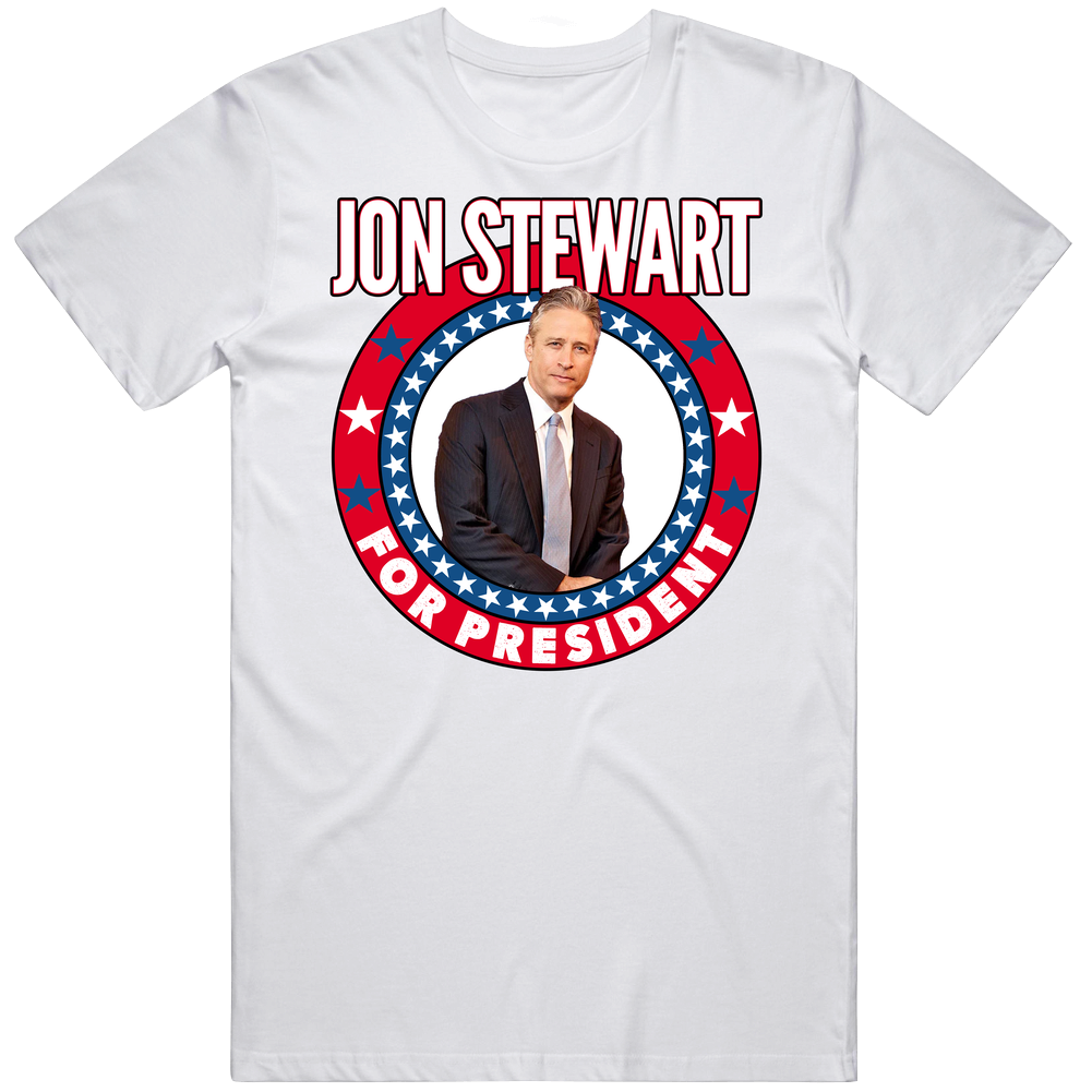 Jon Stewart For President Talk Show Host Celeb Fan Election Unisex Soft Cotton Tee T Shirt