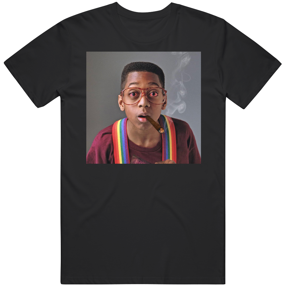 Stoner Steve Urkel Marijuana Cannabis Smoking Pot Family Matters Fan Unisex Soft Cotton Tee T Shirt