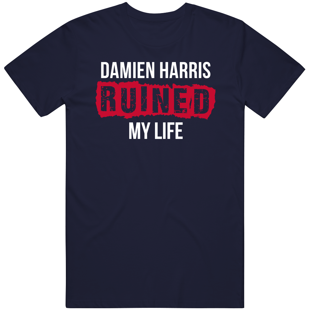 Damien Harris Ruined My Life New England Football Fan Unisex Soft Cotton Tee T Shirt