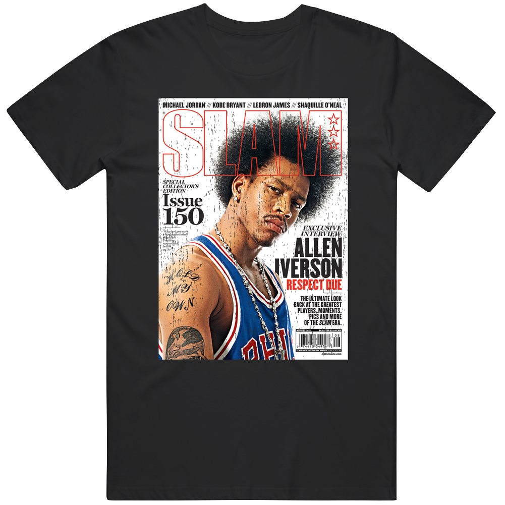 Slam Magazine Issue 150 Allen Iverson Popular Basketball Magazine Grunge Look Unisex Soft Cotton Tee T Shirt Slam Magazine Issue 150 Allen Iverson Popular Basketball Magazine Grunge Look Unisex Soft Cotton Tee T Shirt