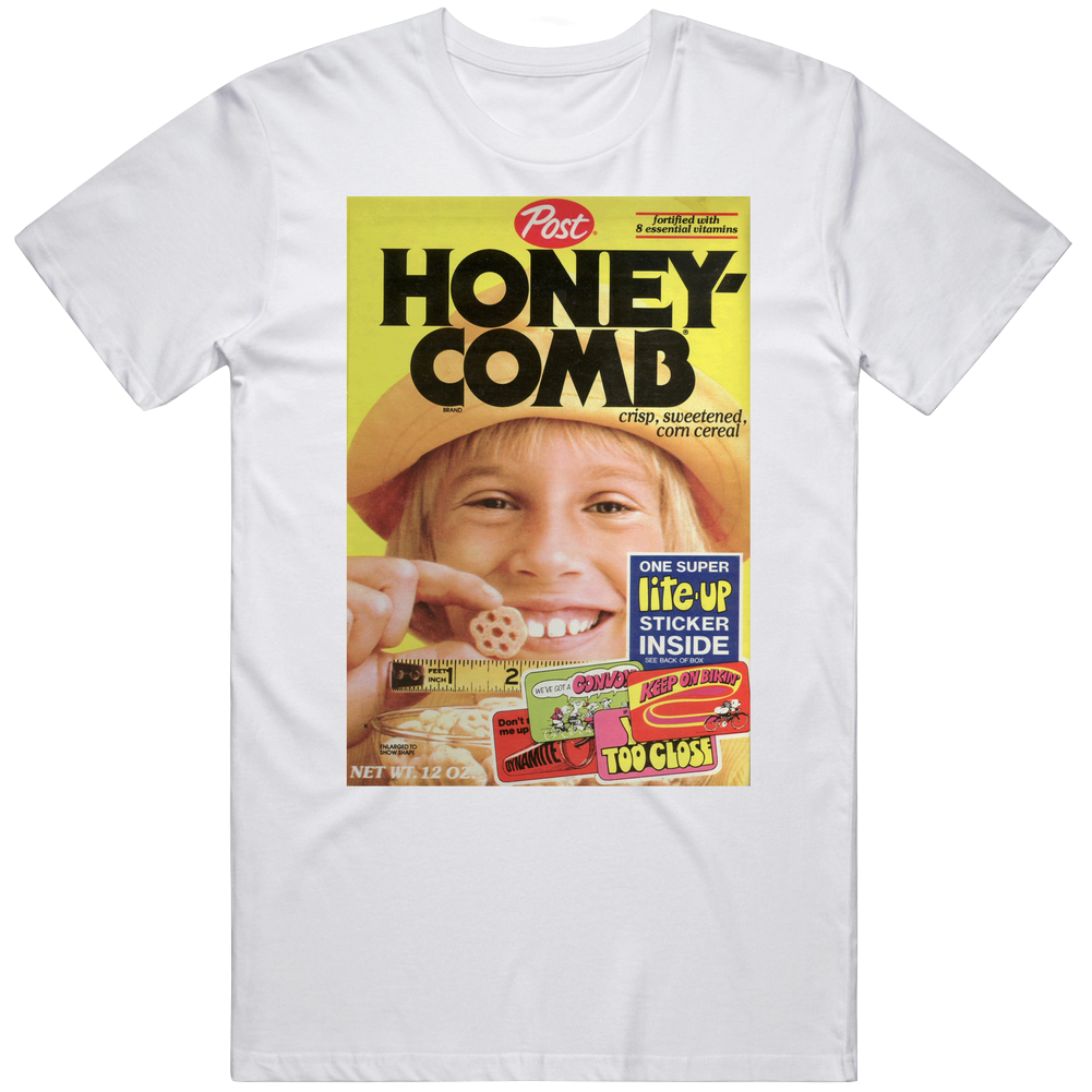 Honey Comb Retro 80s Cereal Unisex Soft Cotton Tee T Shirt Honey Comb Retro 80s Cereal Unisex Soft Cotton Tee T Shirt