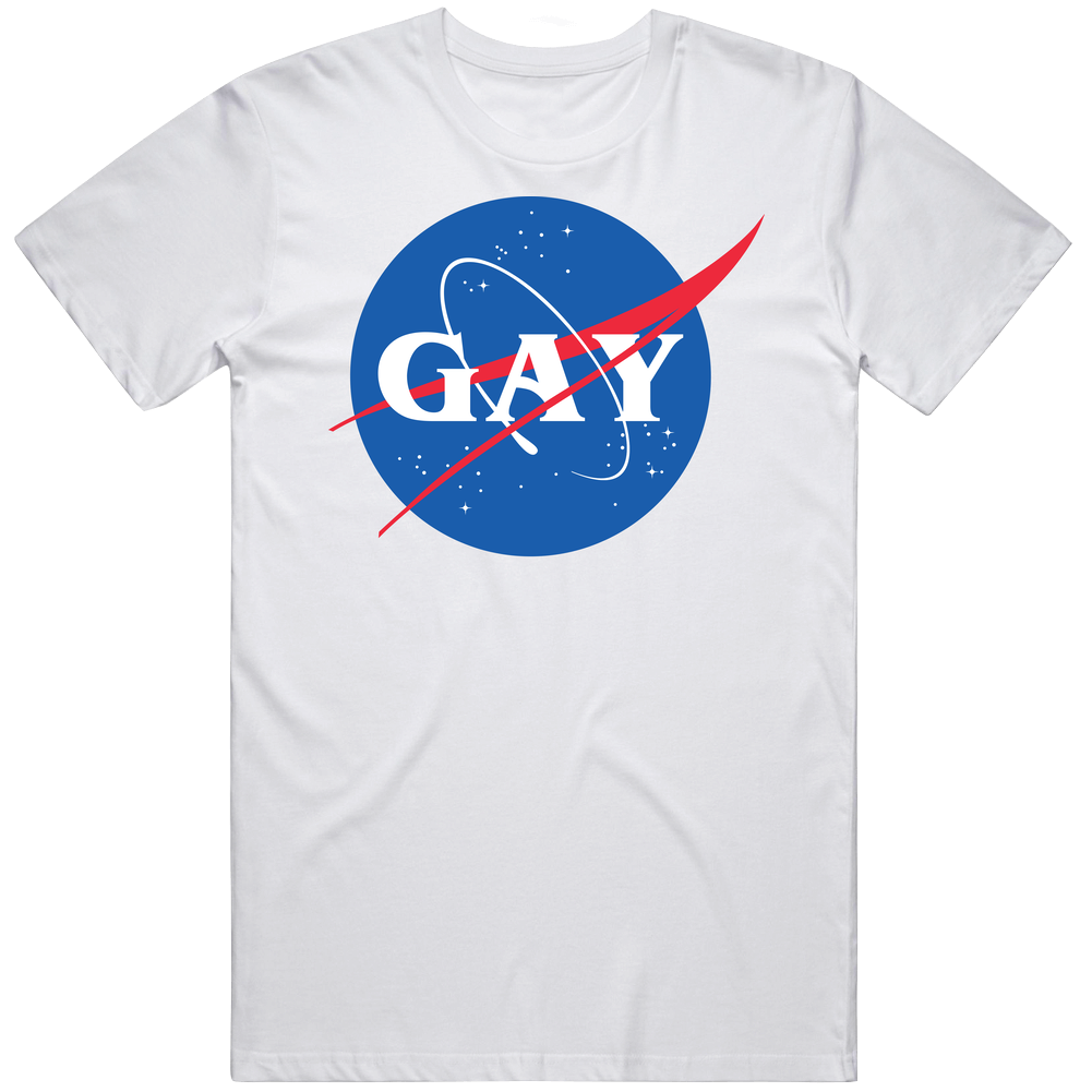 Gay Nasa Parody Pride Lgbqt Space Astronaut Unisex Soft Cotton Tee T Shirt