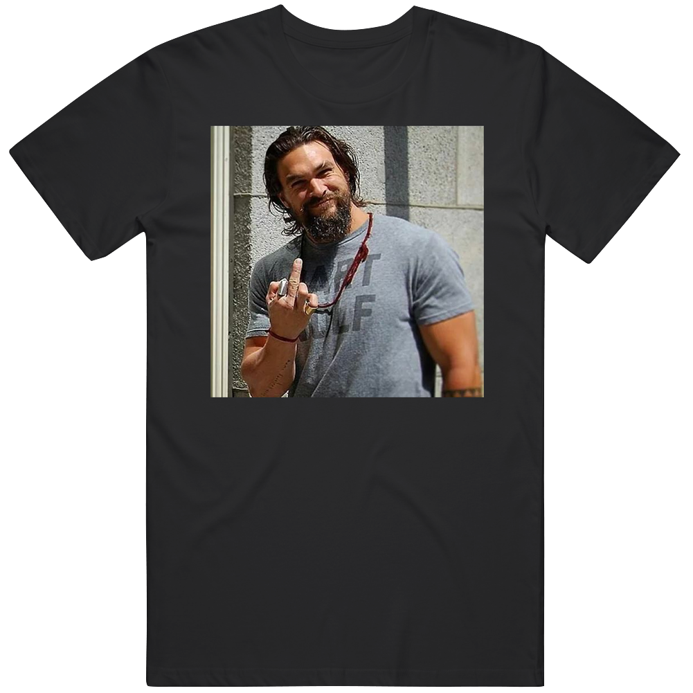 Jason Mamoa Middle Finger Funny Fan Unisex Soft Cotton Tee T Shirt