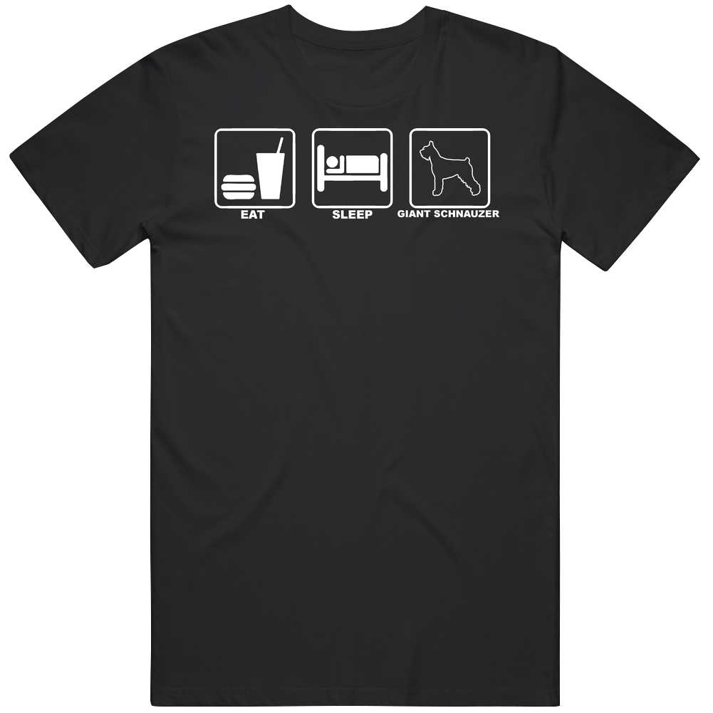 Giant Schnauzer Custom Dog Breed Eat Sleep Mens Cotton Tee T Shirt