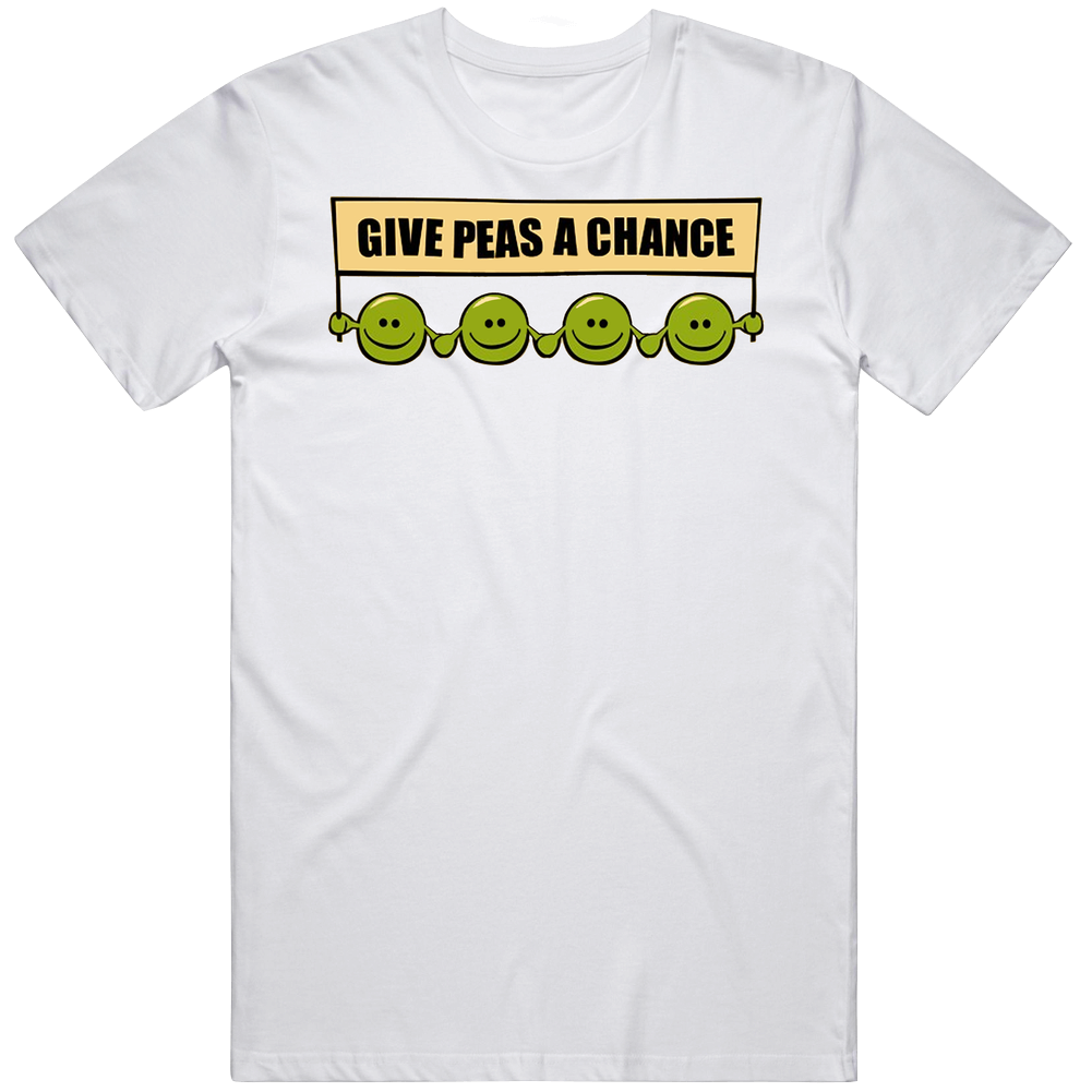 Give Peas A Chance Funny Mens Cotton Tee T Shirt