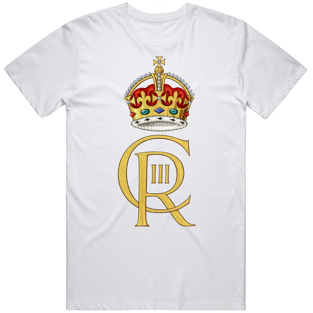 King Charles Royal Cypher Mens Cotton Tee T Shirt