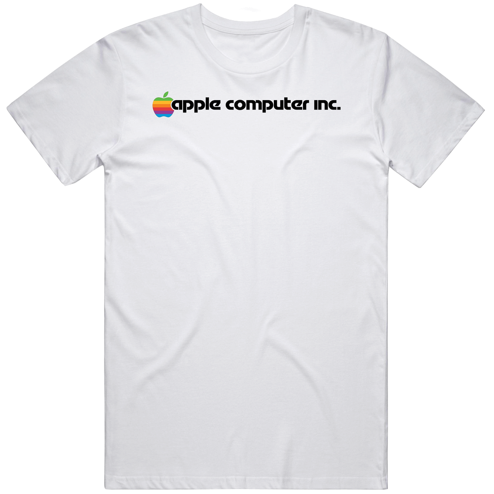 Apple Computer Inc Rainbow Logo Retro Tech Company Fan Mens Cotton Tee T Shirt Apple Computer Inc Rainbow Logo Retro Tech Company Fan Mens Cotton Tee T Shirt
