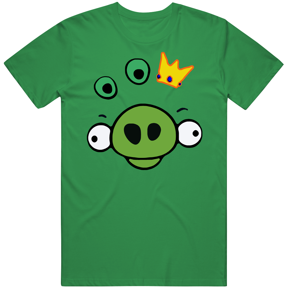 Angry Birds Green King Pig Unisex Vintage Irish Green Mens Cotton Tee T Shirt