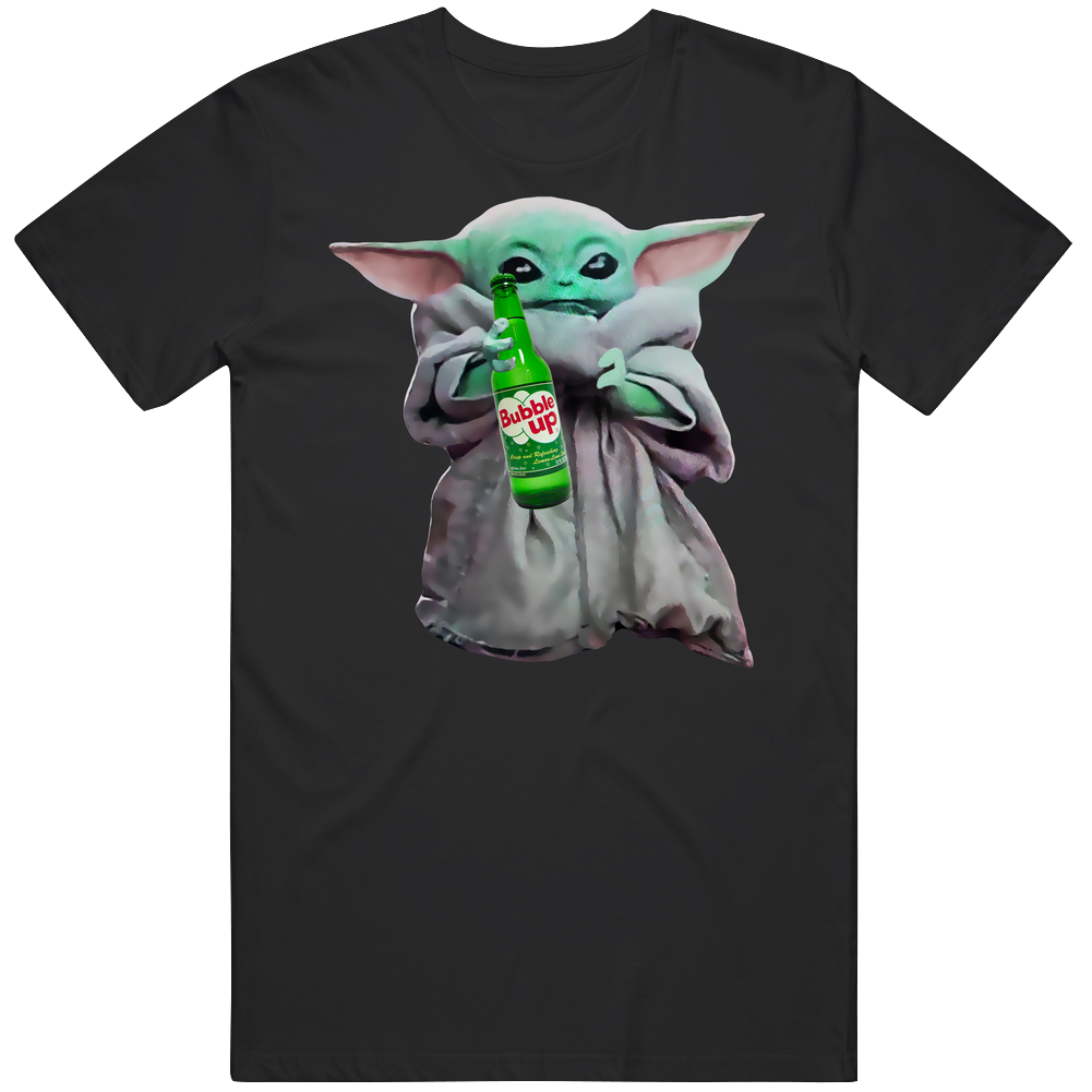 Baby Yoda The Child Mandalorian Bubble Up Soda Pop Drink Mens Cotton Tee T Shirt