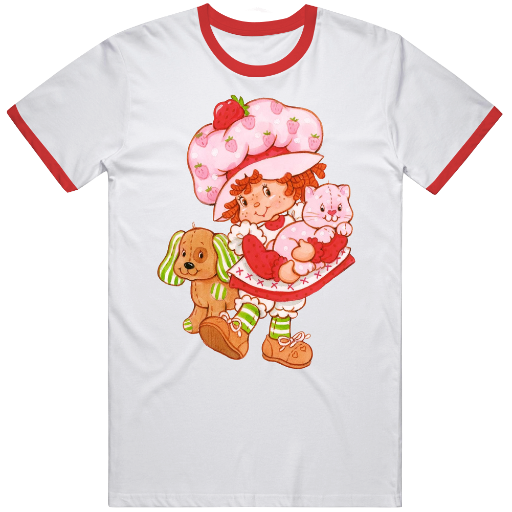 Strawberry Shortcake And Pets Cartoon Retro Fan Mens Cotton Tee T Shirt