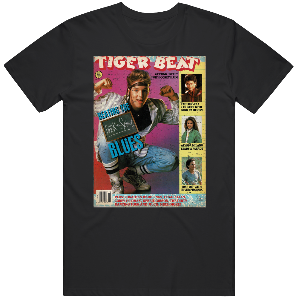 Tiger Beat Teen Magazine Cover Vintage October 1988 Issue Mens Cotton Tee T Shirt