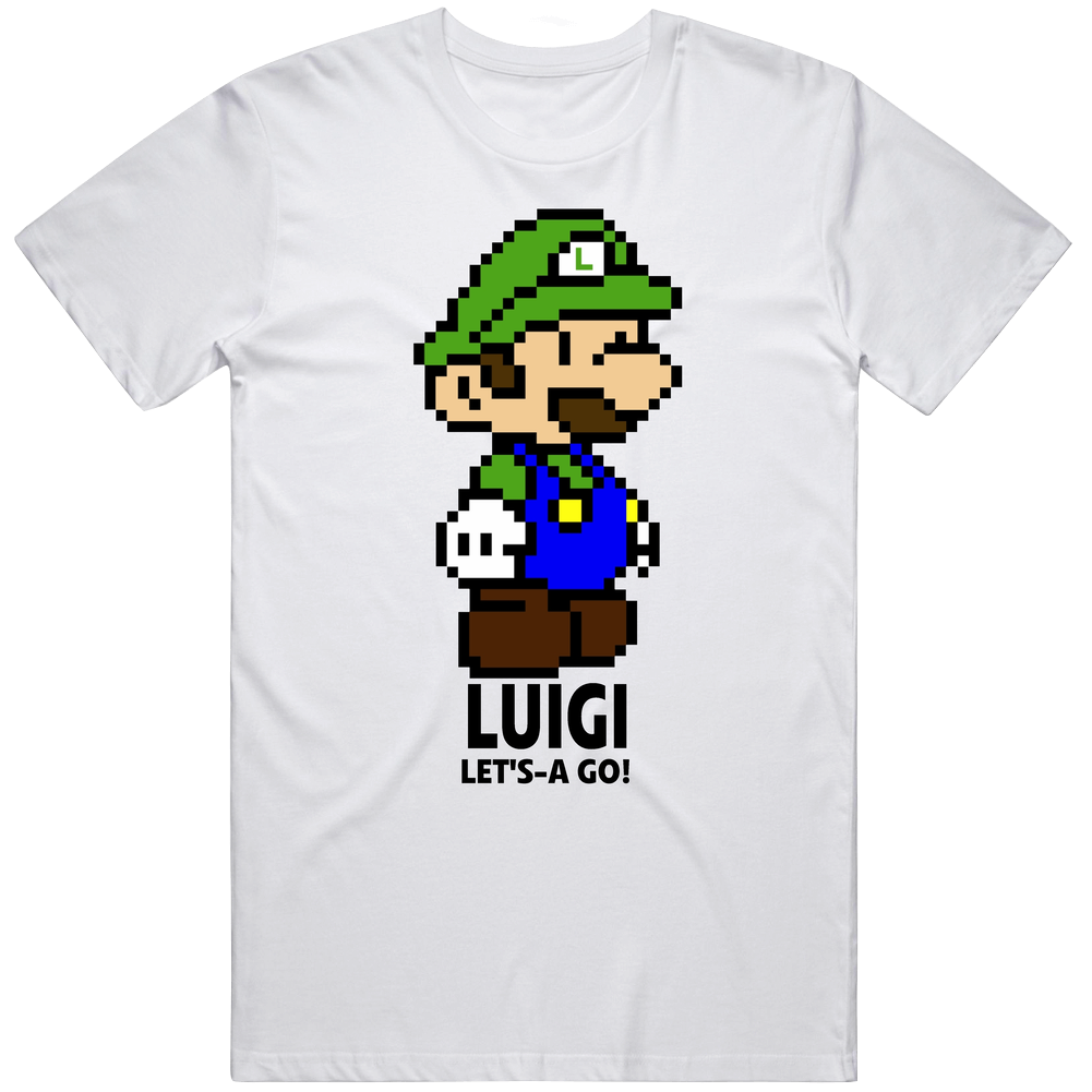 Luigi Let's-a Go Mushroom Kingdom Legends Group Halloween Costume Mens Cotton Tee T Shirt Luigi Let's-a Go Mushroom Kingdom Legends Group Halloween Costume Mens Cotton Tee T Shirt