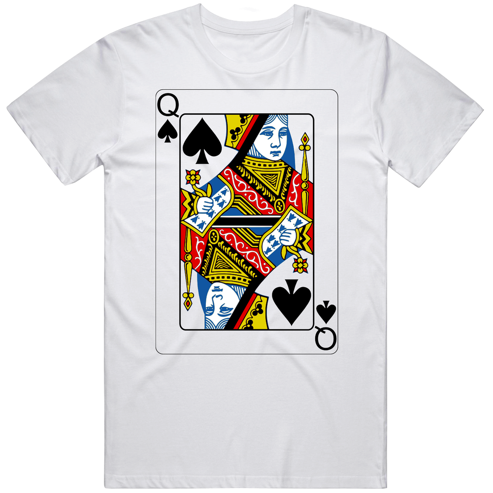 Queen Of Spades Playing Card Group Halloween Costume Mens Cotton Tee T Shirt
