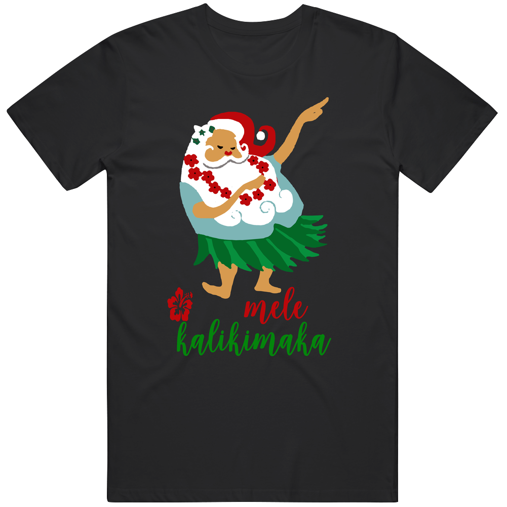 Mele Kalikimaka Hawaiian Merry Christmas Mens Cotton Tee T Shirt