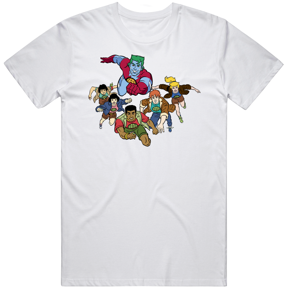 Captain Planet And The Planeteers Retro 90s Animated Tv Show Fan Mens Cotton Tee T Shirt Captain Planet And The Planeteers Retro 90s Animated Tv Show Fan Mens Cotton Tee T Shirt