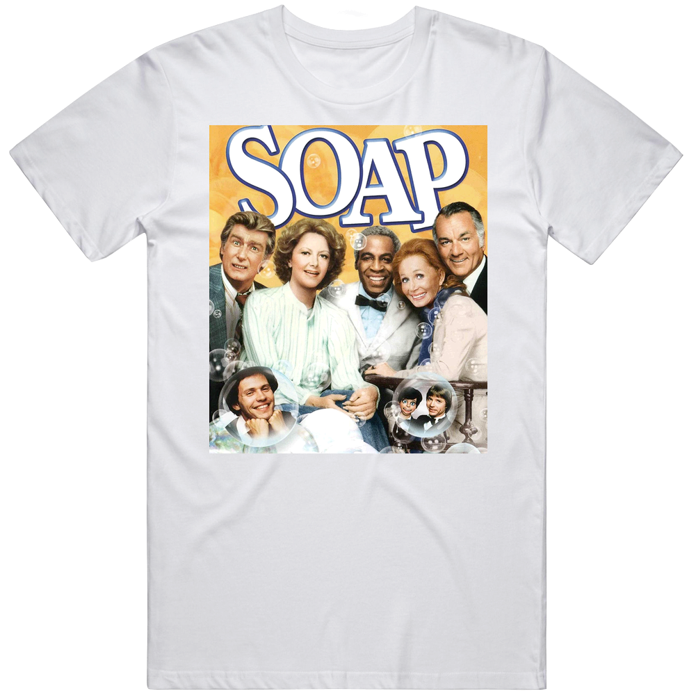 Soap 80s Comedy Satire Tv Show First Season Cover Mens Size Large White Mens Cotton Tee T Shirt