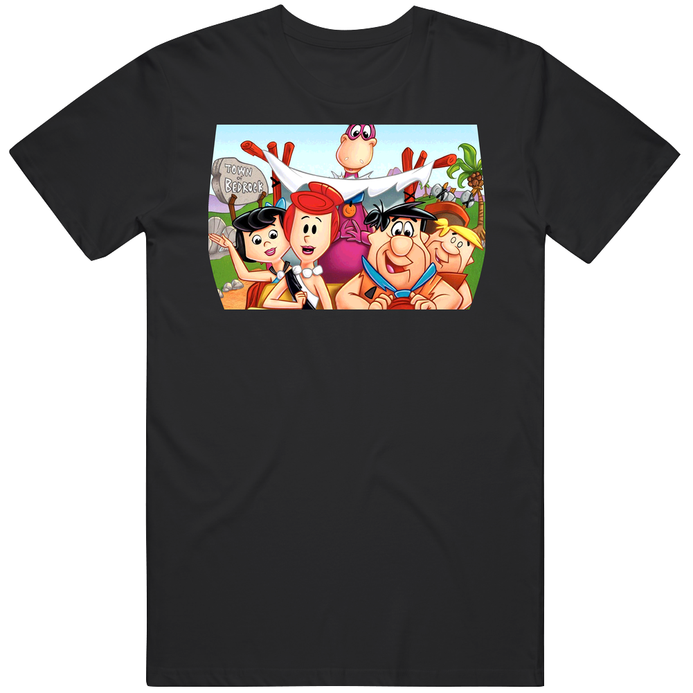 Fred Flintstone Wilma Barney Rubble Mens Cotton Tee T Shirt Fred Flintstone Wilma Barney Rubble Mens Cotton Tee T Shirt