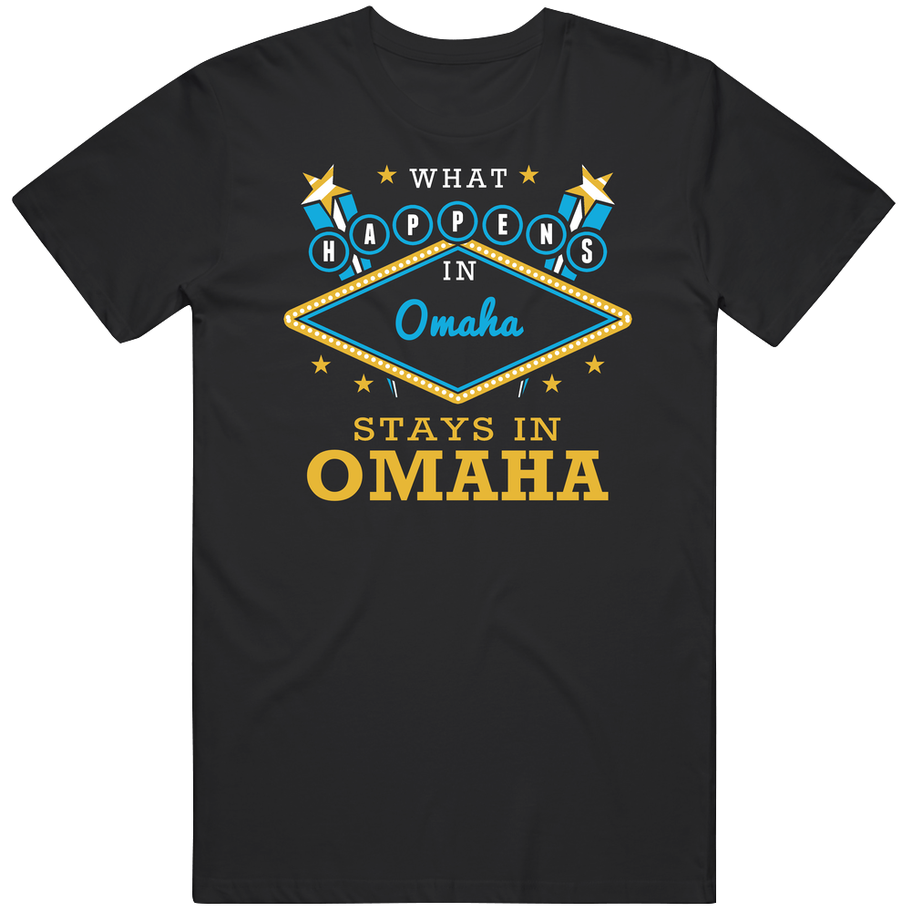 What Happens In Omaha Stays In Omaha Vegas Parody Mens Cotton Tee T Shirt