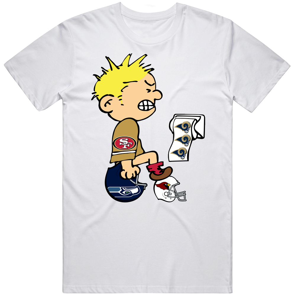 San Francisco Football Shit On Nfc West Division Helmets Funny Fan Mens Cotton Tee T Shirt