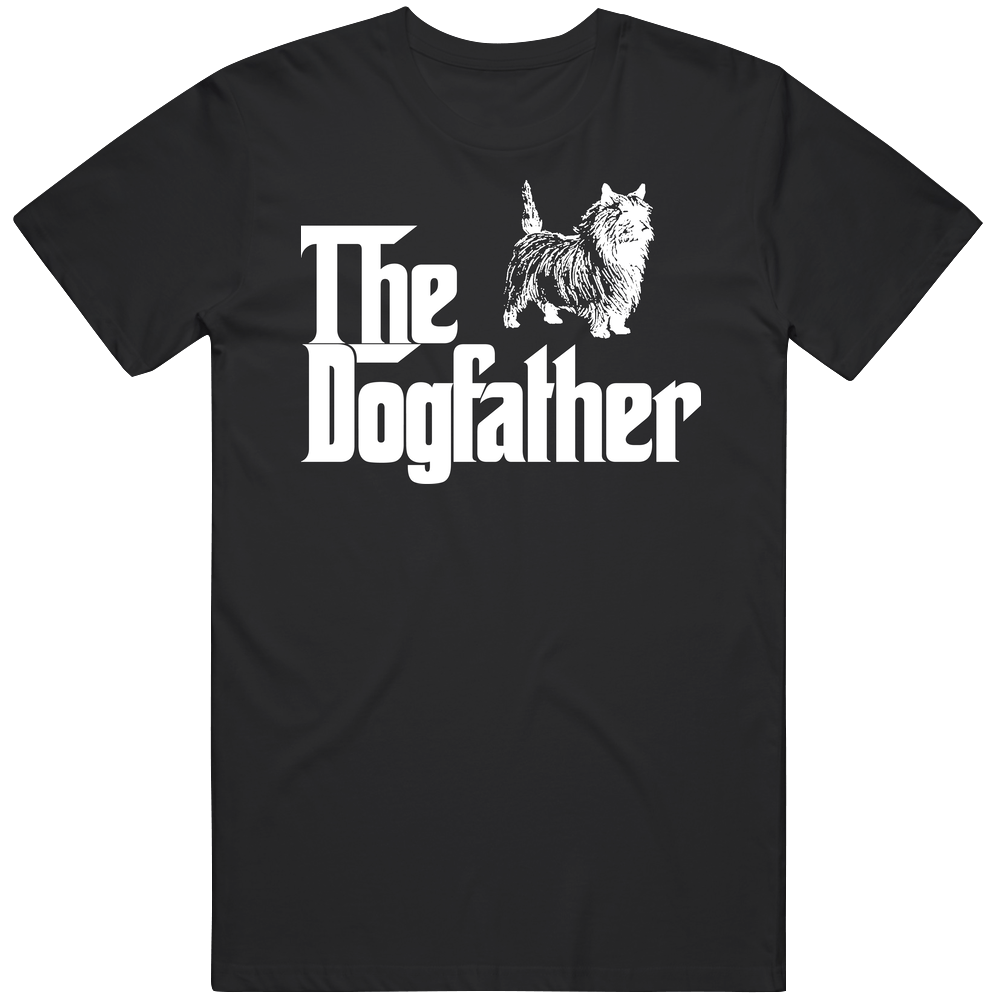 Cairn Terrier Custom Dog Breed The Dogfather Black Mens Cotton Tee T Shirt