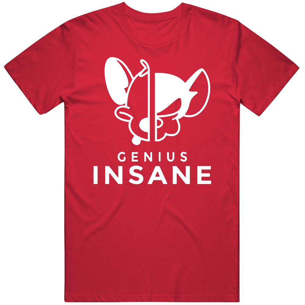 Genius Insane Pinky And The Brain Tv Cartoon Fan Mens Cotton Tee T Shirt Genius Insane Pinky And The Brain Tv Cartoon Fan Mens Cotton Tee T Shirt