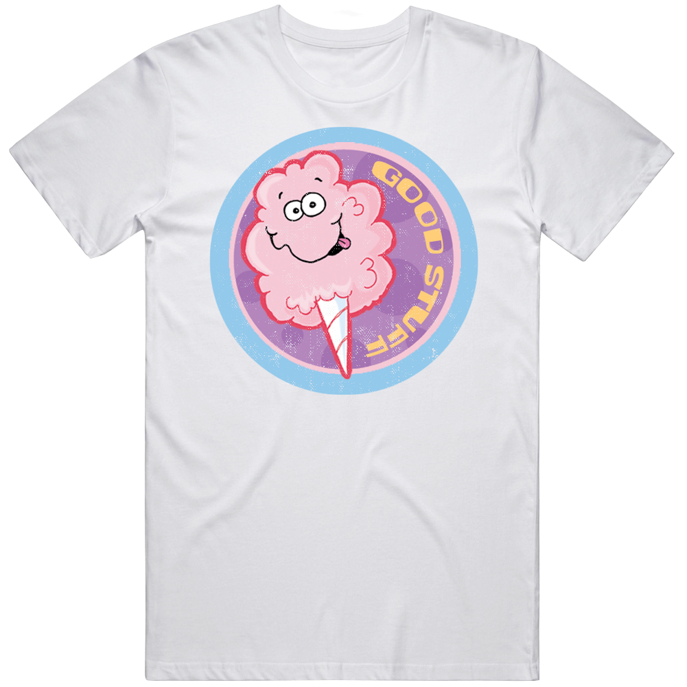 Good Stuff Cotton Candy Retro Scratch N Sniff Teacher Sticker Funny Novelty Mens Cotton Tee T Shirt