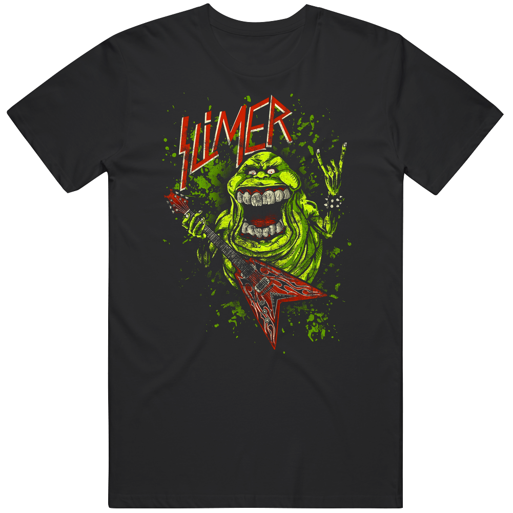 Extreme Ghostbusters Slimer 90s Kids Tv Show Cartoon Worn Look Mens Cotton Tee T Shirt