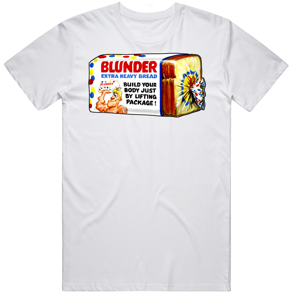 Wacky Packages Blunder Bread Wonder Retro Funny Mens Cotton Tee T Shirt
